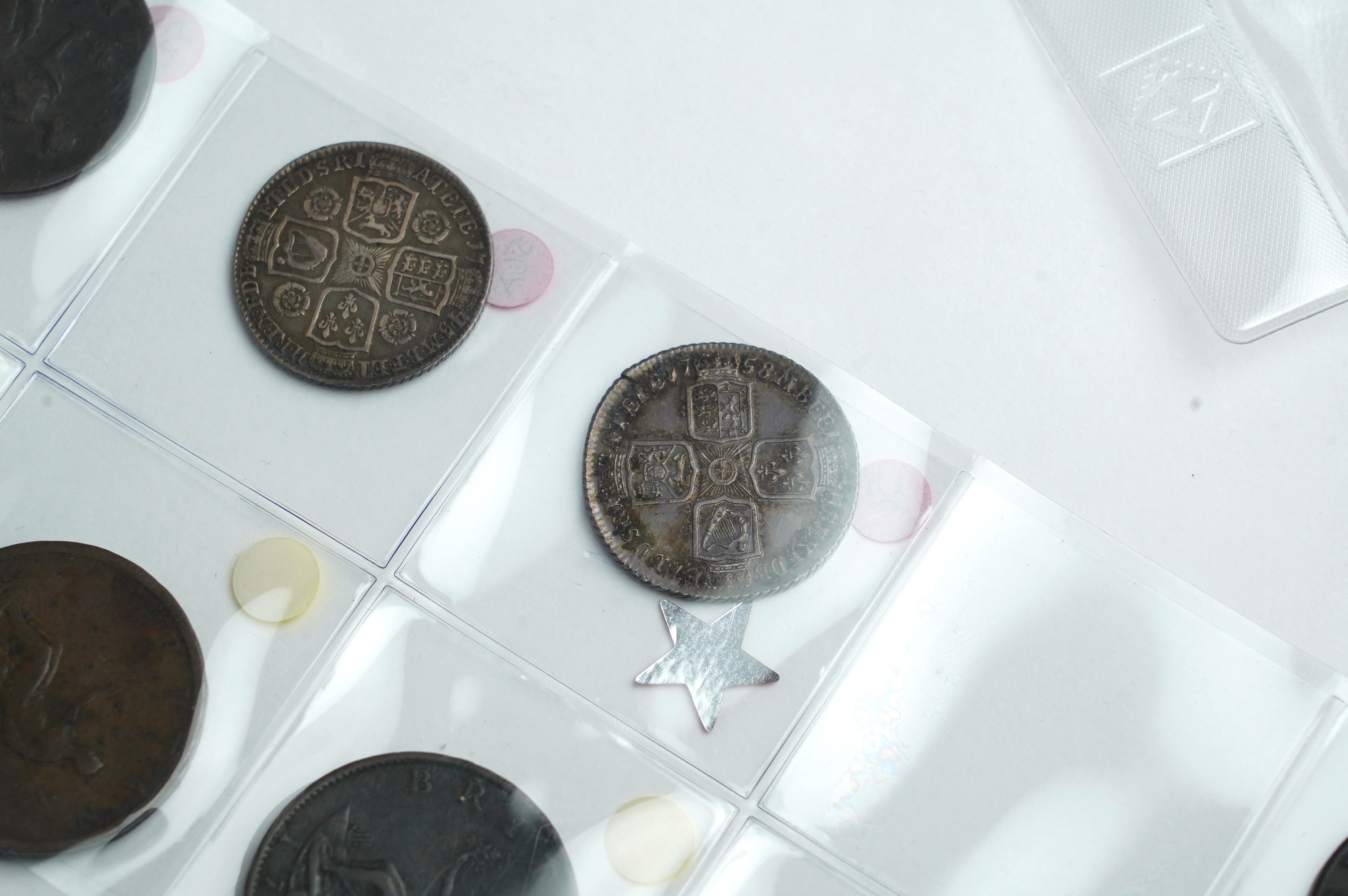 British coins, George II to William IV, crowns to farthings